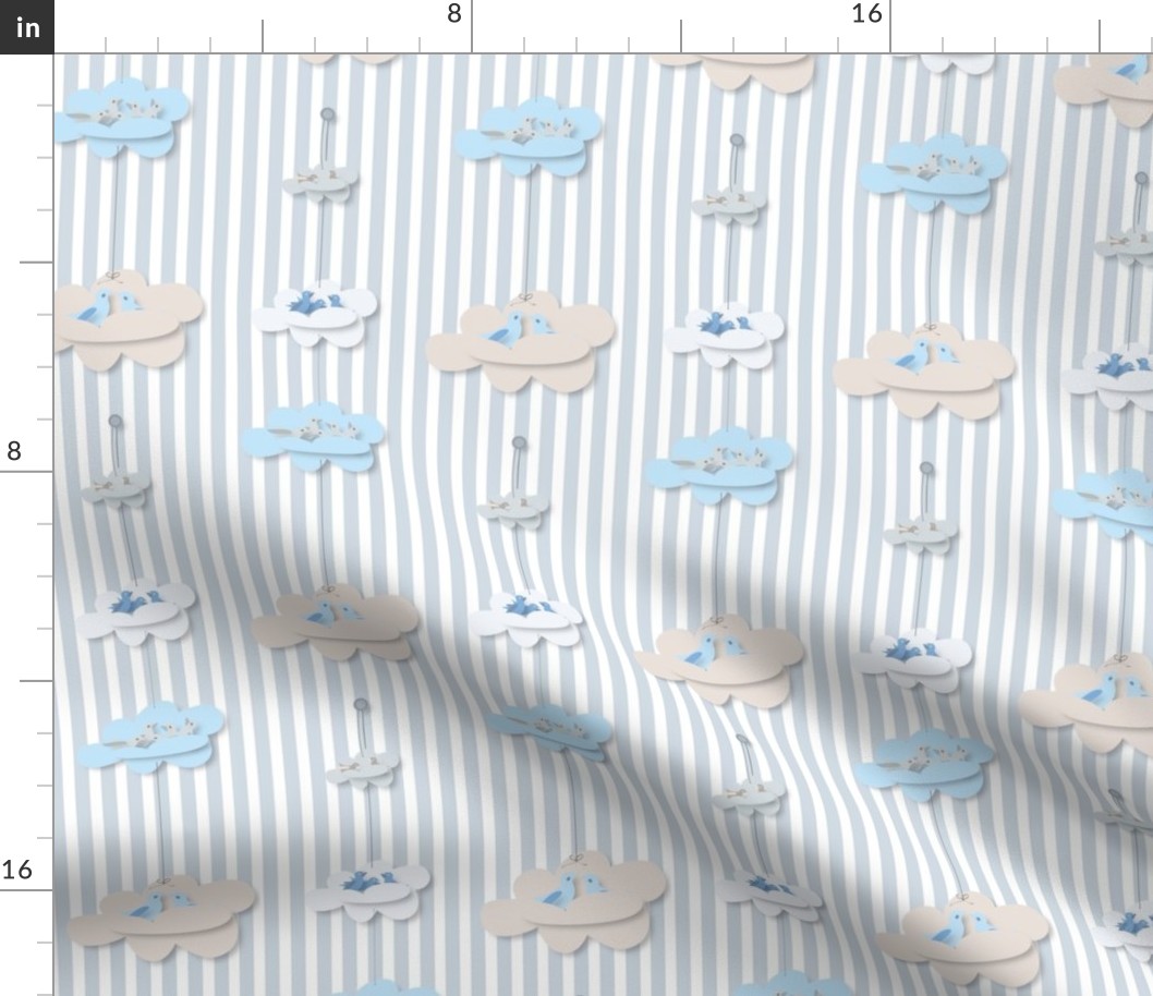 Paper Clouds Nests Relax blue