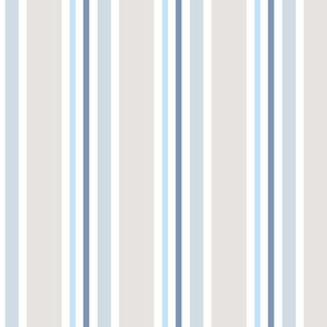 Paper Stripe Relax Stripe in taupe and blue on white