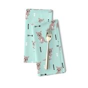 Hot pastel mint adorable geometric kangaroo illustration australia kids pattern design