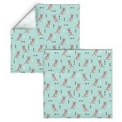 Hot pastel mint adorable geometric kangaroo illustration australia kids pattern design