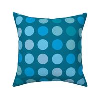 Large polka dots with blue hues.