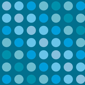 Large polka dots with blue hues.