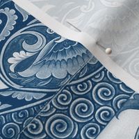 Merton Peacock Tiles ~ Lonely Angel Blue and White 