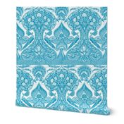Merton Peacock Tiles ~ Caledonian Blue and White 