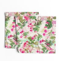 Rainbow Fuchsia Floral Painted Pattern Large Print