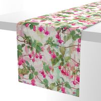 Rainbow Fuchsia Floral Painted Pattern Large Print