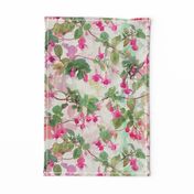 Rainbow Fuchsia Floral Painted Pattern Large Print