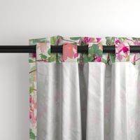 Rainbow Fuchsia Floral Painted Pattern Large Print