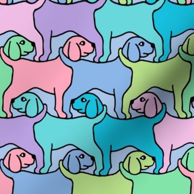 Rainbow Dogs with Border - Smaller