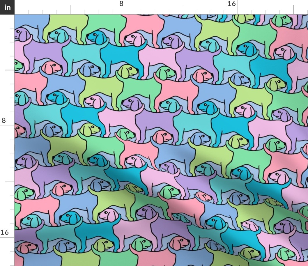 Rainbow Dogs with Border - Smaller