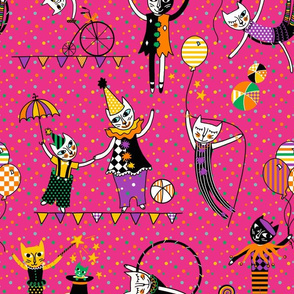 circus cats hot pink