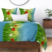 Poppies_and_Daisies_with_Grass_border_fabric_04