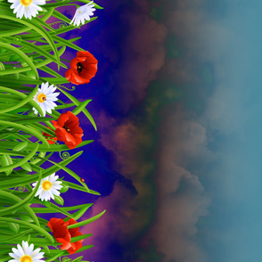 Poppies_and_Daisies_with_Grass_border_fabric_03