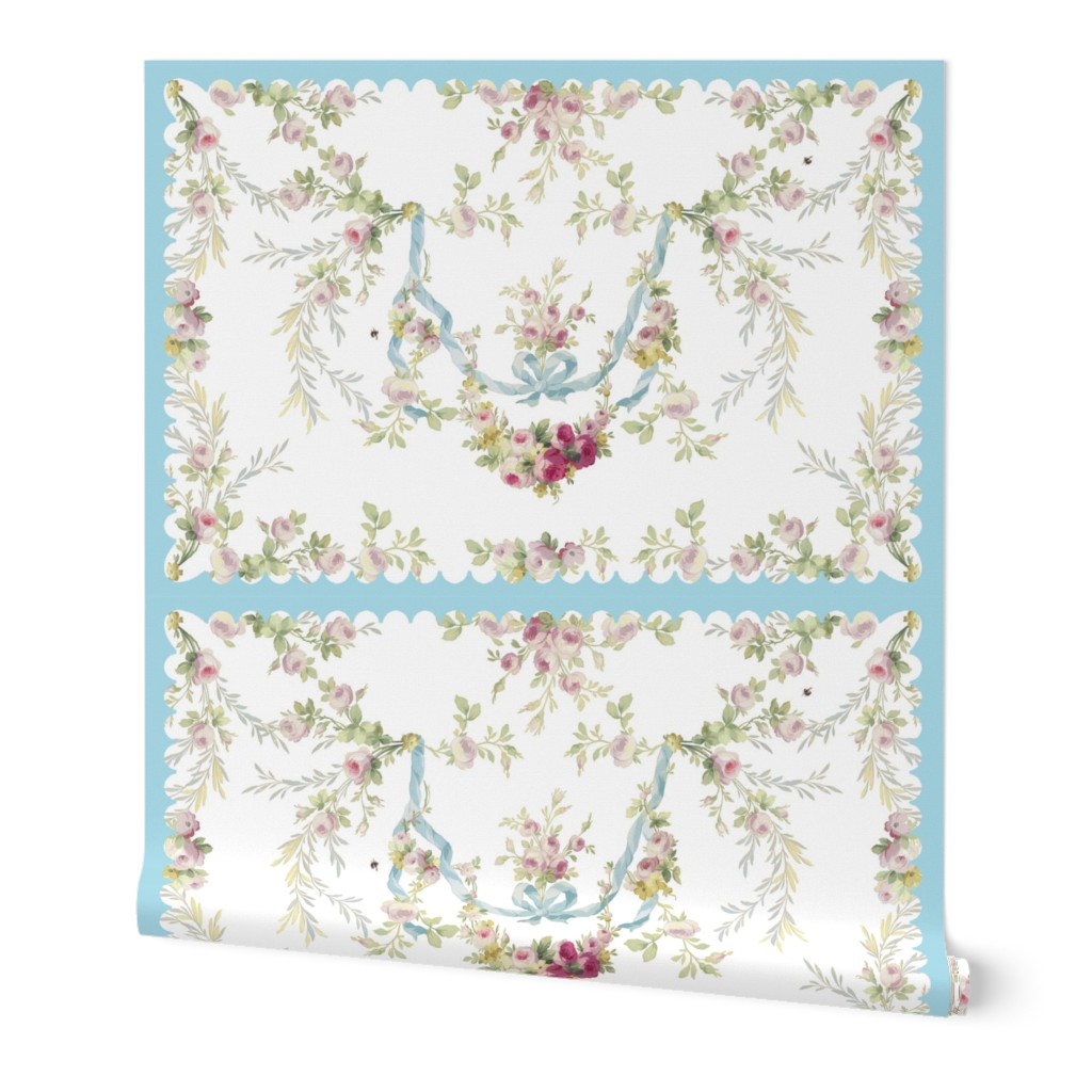 Rococo Faded Roses Tea Towel (enhanced)