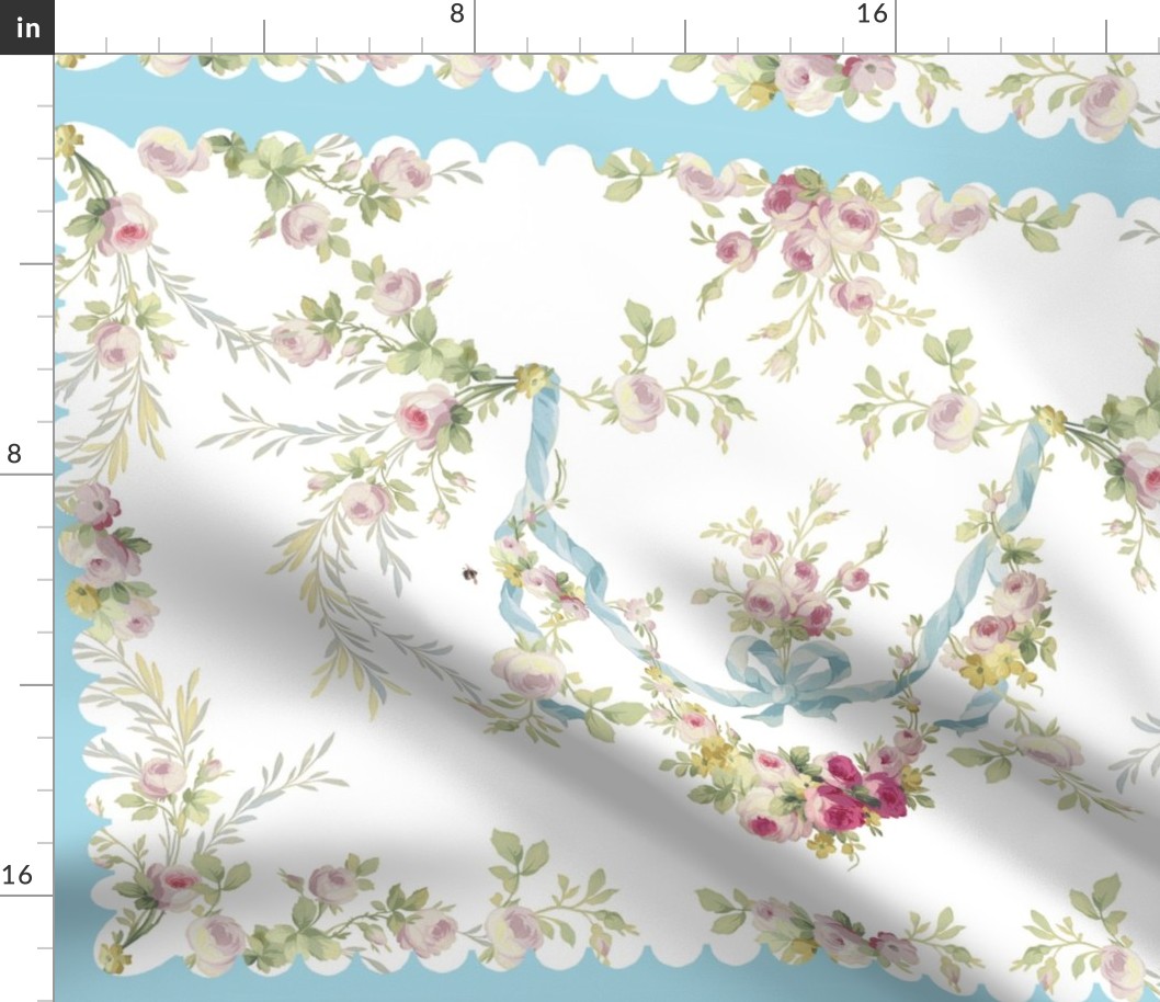 Rococo Faded Roses Tea Towel (enhanced)