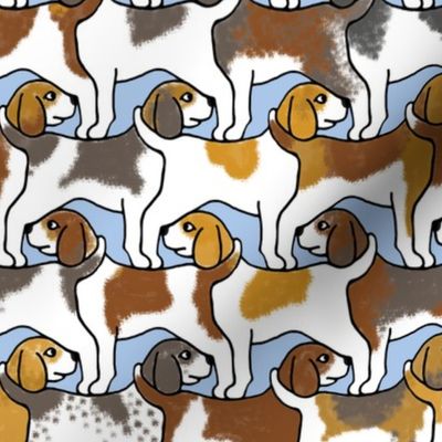 Beagles on Blue - smaller