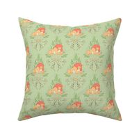 The Lion and the Lamb Damask Green