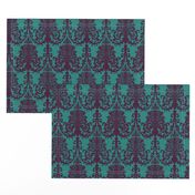 Ornate Gate Damask Teal + Purple