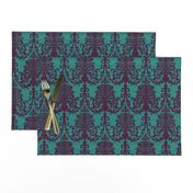 Ornate Gate Damask Teal + Purple