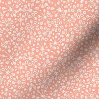 Dandy Blossom Geometric Floral Peach - Summer Breeze