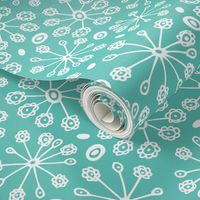 Dandy Blossom - Geometric Floral Aqua - Summer Breeze