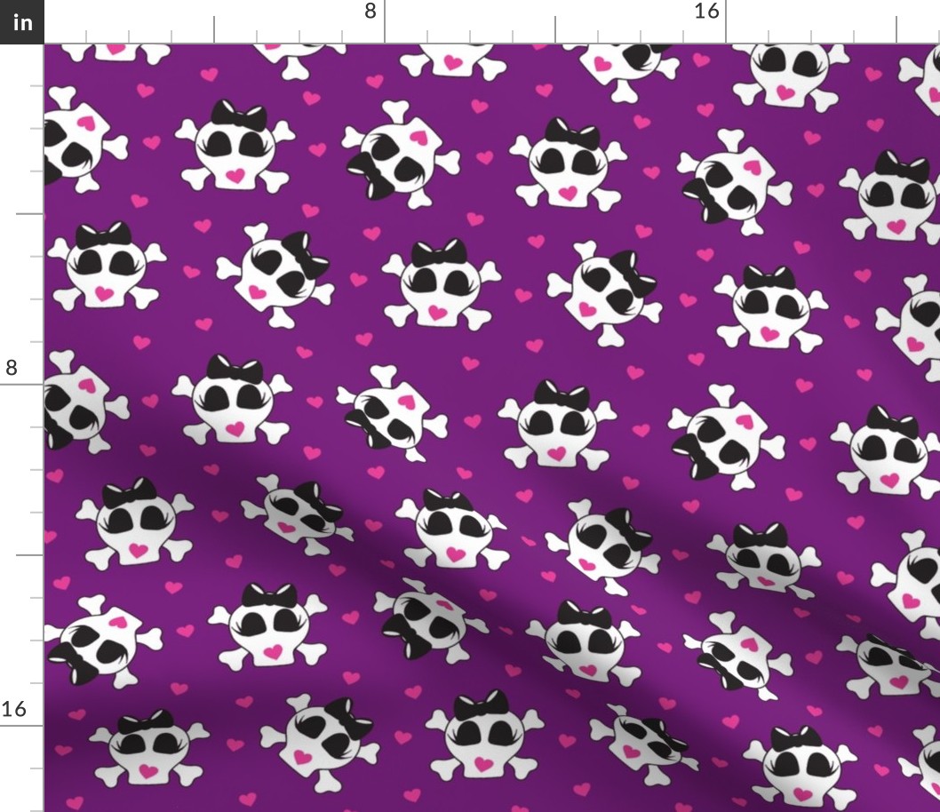 Zombie Skull N Crossbones Purple