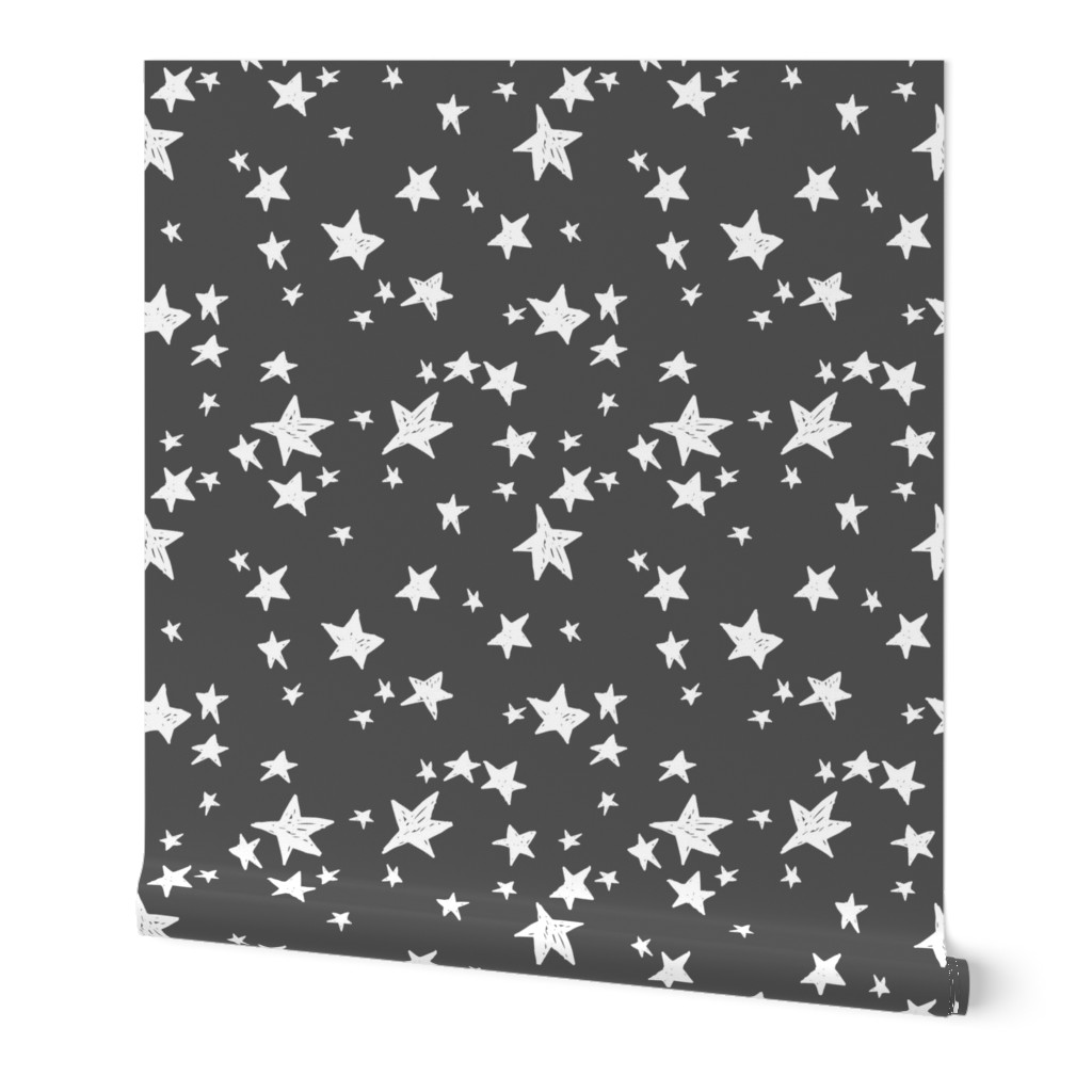 stars // charcoal star fabric nursery baby design andrea lauren scandi fabric