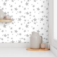 stars // white and grey star fabric nursery baby design andrea lauren fabric