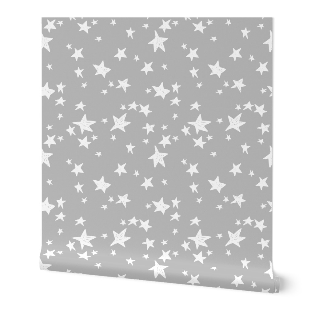 stars // slate grey stars fabric star design baby nursery fabric andrea lauren