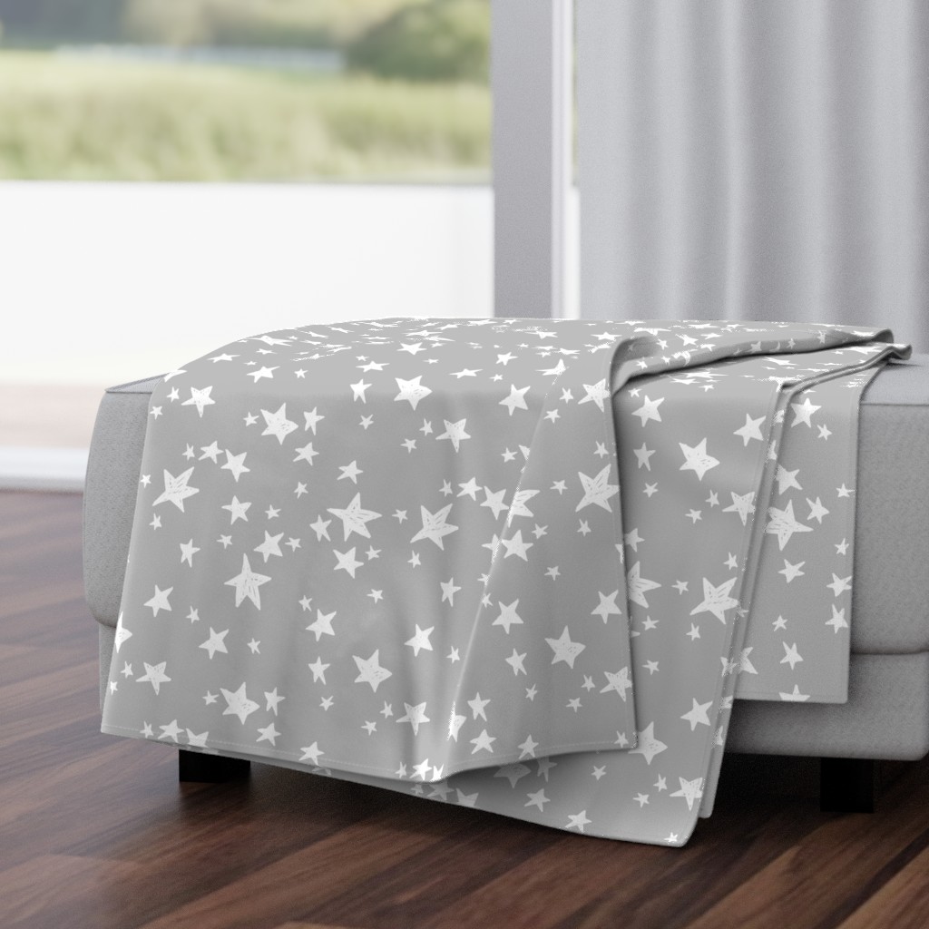 stars // slate grey stars fabric star design baby nursery fabric andrea lauren