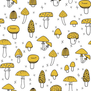 Mushroom - Mustard by Andrea Lauren 