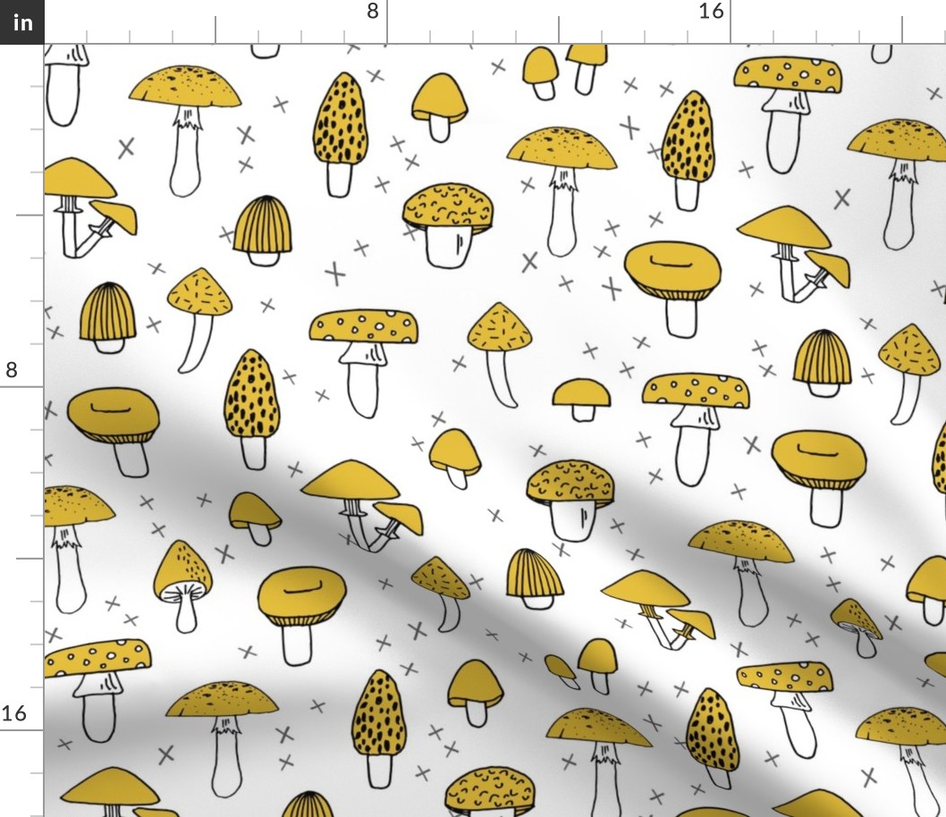 Mushroom - Mustard by Andrea Lauren 