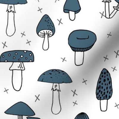 Mushrooms - Payne's Grey by Andrea Lauren 