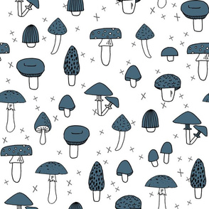 Mushrooms - Payne's Grey by Andrea Lauren 