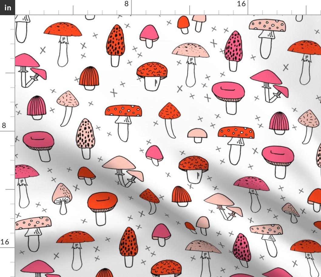 Mushrooms - White, Red, and Pink by Andrea Lauren 