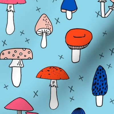 Mushrooms - Sky Blue by Andrea Lauren 