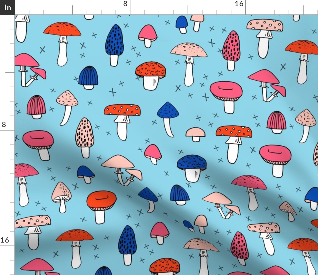 Mushrooms - Sky Blue by Andrea Lauren 