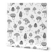 Mushrooms - Slate Grey by Andrea Lauren 