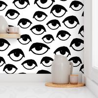 eyes // black and white eye  fabric 