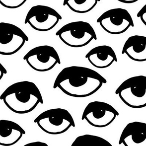 eyes // black and white eye  fabric 