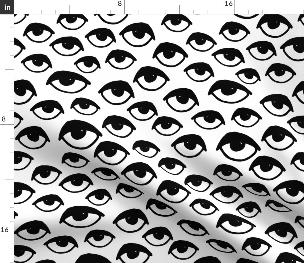 eyes // black and white eye  fabric 