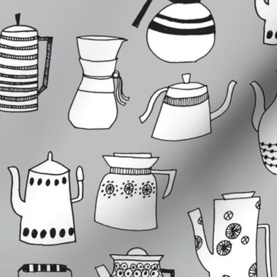 tea pots // coffee pots scandi grey simple tea teapots cute andrea lauren tea fabric