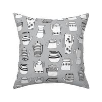 tea pots // coffee pots scandi grey simple tea teapots cute andrea lauren tea fabric