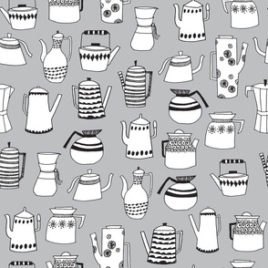 tea pots // coffee pots scandi grey simple tea teapots cute andrea lauren tea fabric