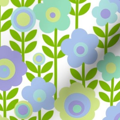 Marguerite (Blue & Purple) || 70s mod floral