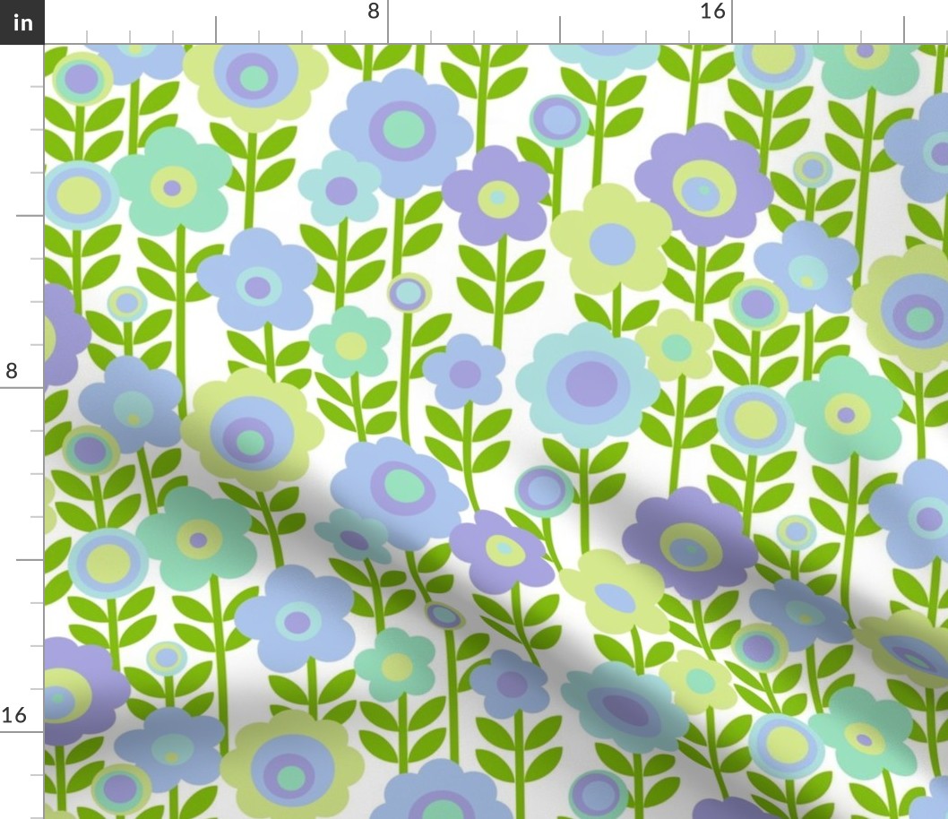 Marguerite (Blue & Purple) || 70s mod floral