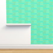 Mint with Metallic Gold Stripes