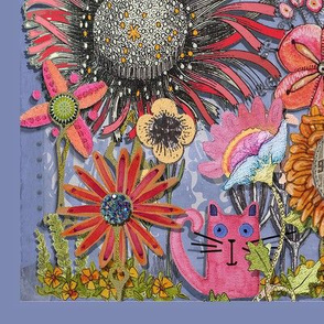 Cat's Garden panels designed for 54"fabric width