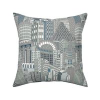 Art Deco City Pale Grey Muted