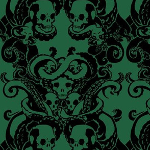 Skull & Tentacle in Dark Green